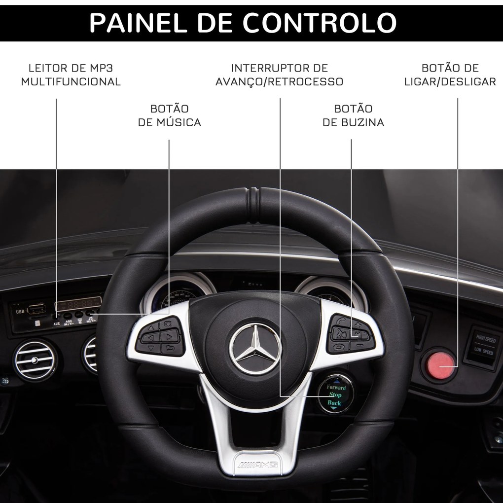 HOMCOM Carro Elétrico Mercedes AMG 12V para Crianças acima de 3 Anos c