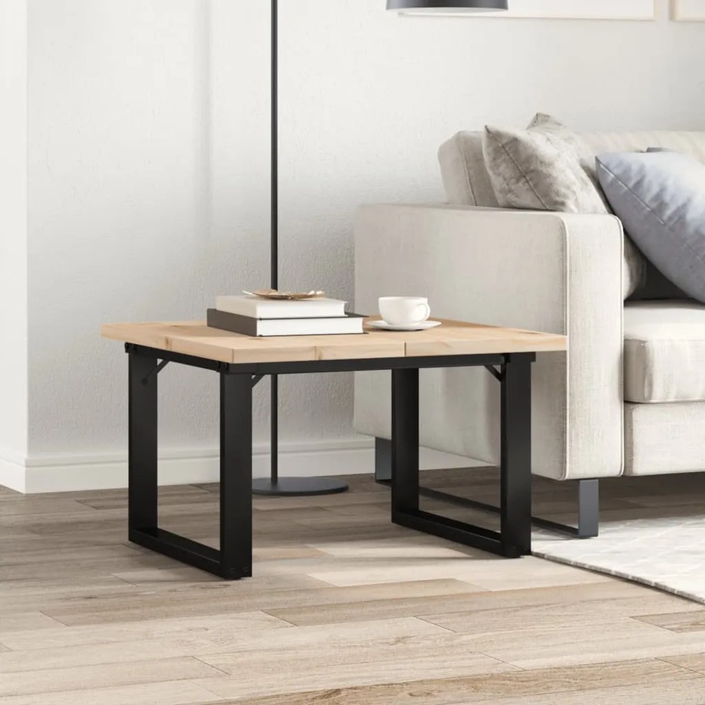 Mesa de centro estrutura em O 60x60x40,5 cm pinho/aço