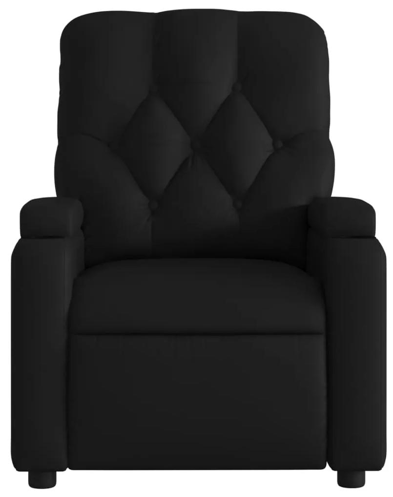 Poltrona de massagens reclinável couro artificial preto