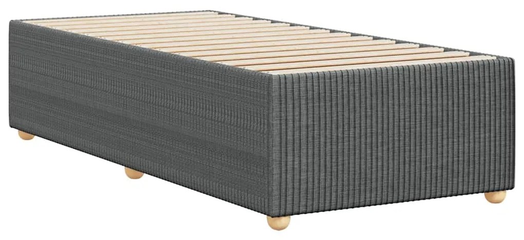 Estrutura de cama sem colchão 100x200 cm tecido cinzento-escuro