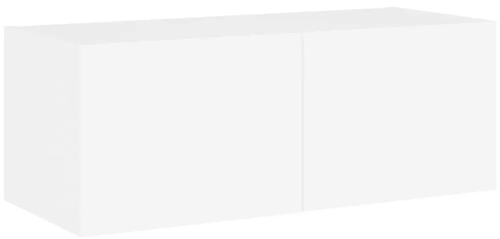 Móvel de parede para TV com luzes LED 80x35x31 cm branco