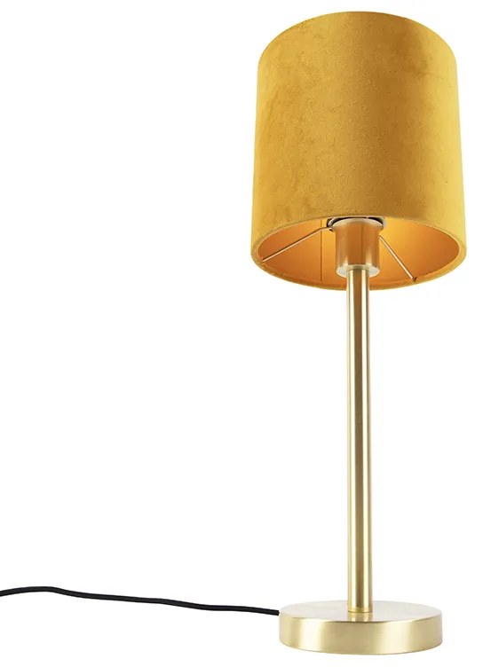 Candeeiro de mesa em latão com cúpula amarela 20 cm - Simplo Moderno,Art Deco,Rústico ,Clássico / Antigo