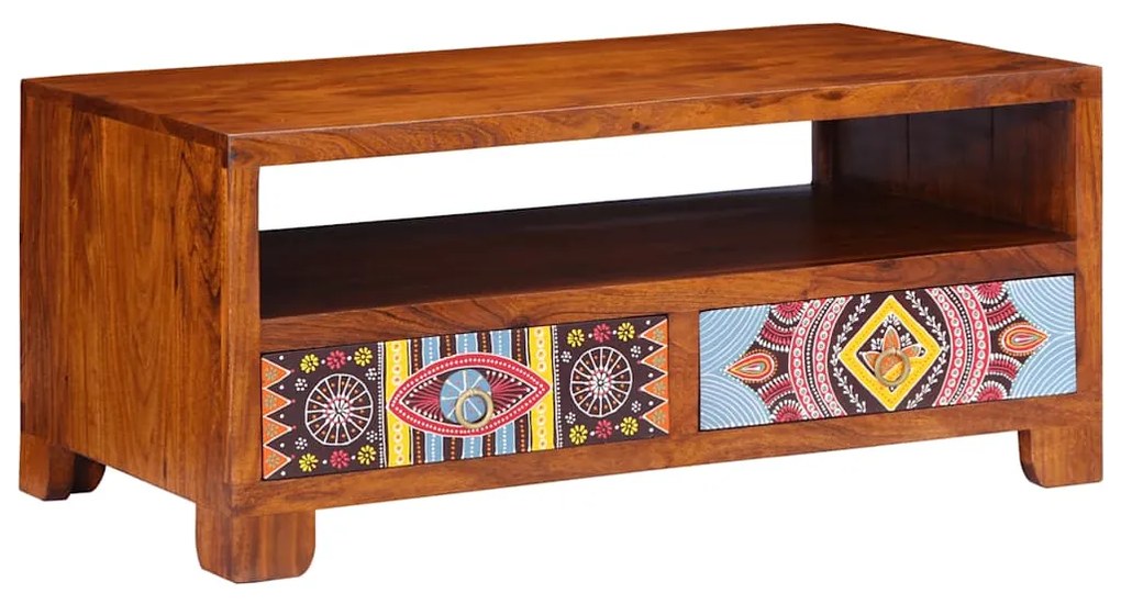 Mesa de centro 90x50x40 cm madeira de acácia maciça