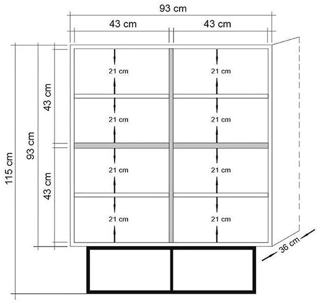 Armário Multiuso Quantum – Pinheiro Atlântico Preto – 93x115x36 cm