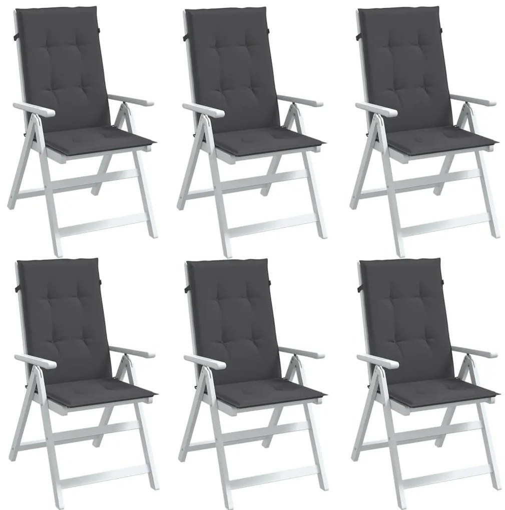 Almofadões para cadeiras altas 6 pcs mesclado tecido antracite