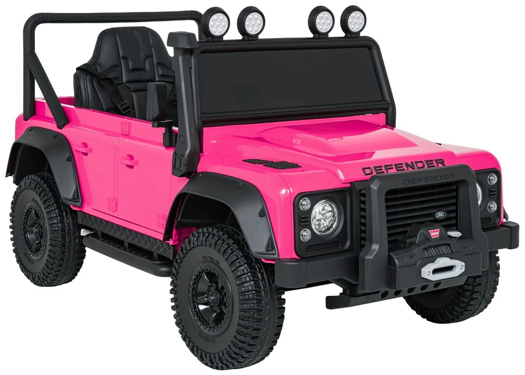Jipe elétrico para Crianças 24V Land Rover Defender 110 SVX Concept Rodas Espuma EVA, Assento couro ecológico Rosa