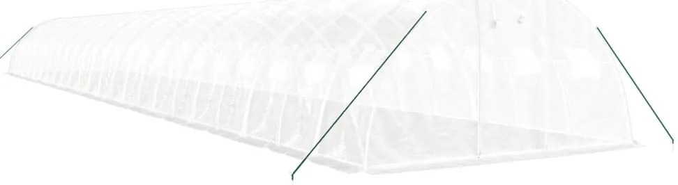 Estufa com estrutura de aço 96 m² 24x4x2 m branco