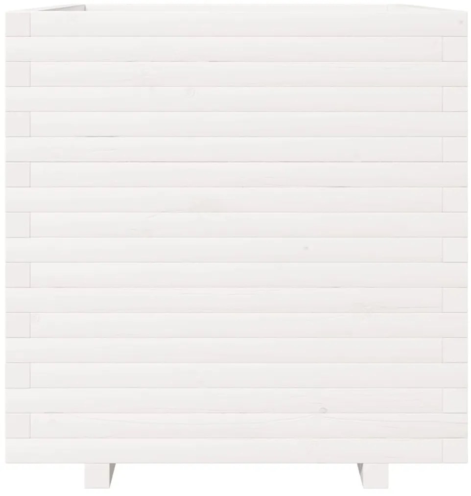 Vaso/floreira de jardim 70x70x72,5 cm pinho maciço branco