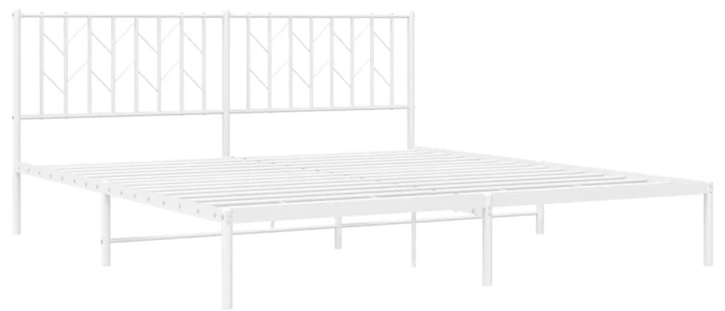 Estrutura de cama com cabeceira 180x200 cm metal branco