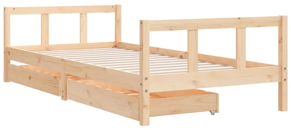 Estrutura de cama infantil c/ gavetas 90x200 cm pinho maciço