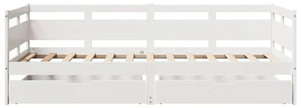 Sofá-cama c/ gavetas 90x200cm madeira de pinho maciça branco