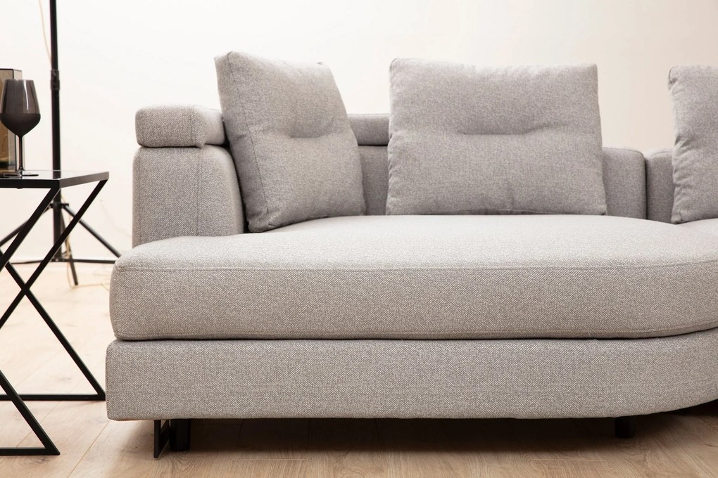 Sofá de Canto Padova Corner – Cinzento Claro – 140 cm x 385 cm x 200 c
