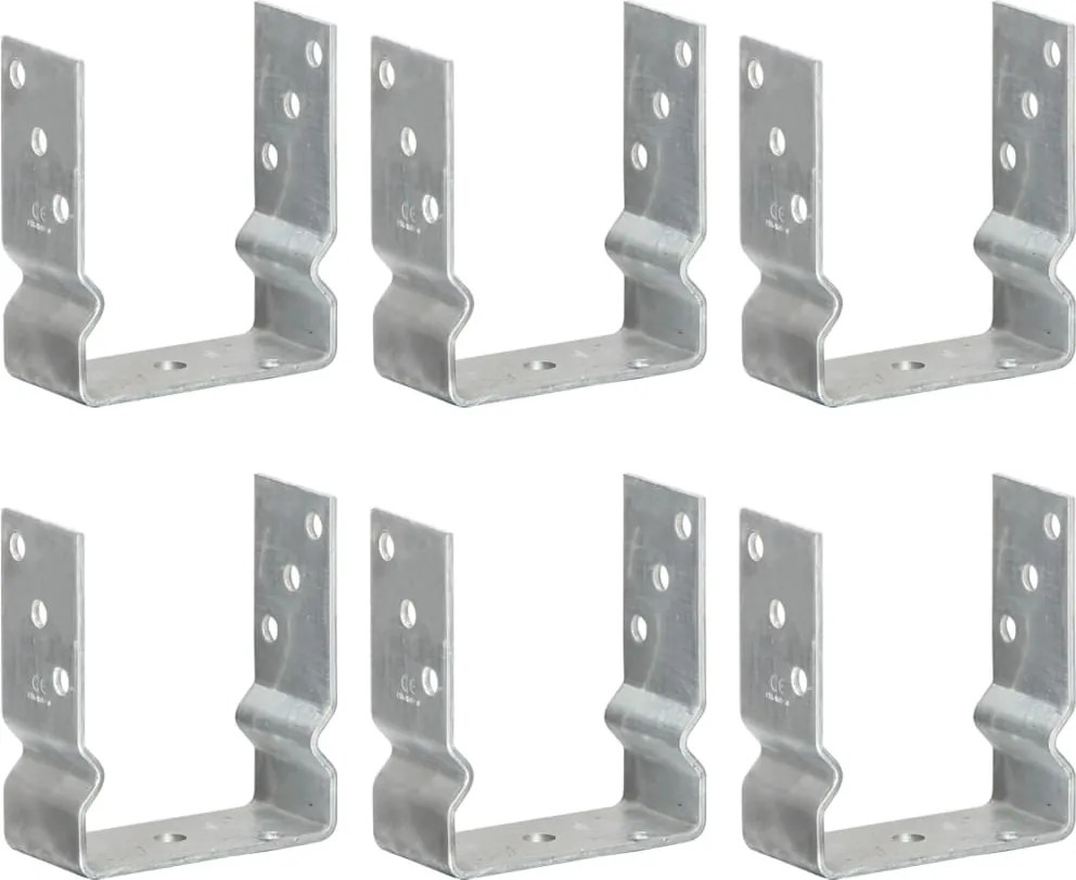 vidaXL Âncoras de vedação 6 pcs 12x6x15 cm aço galvanizado prateado
