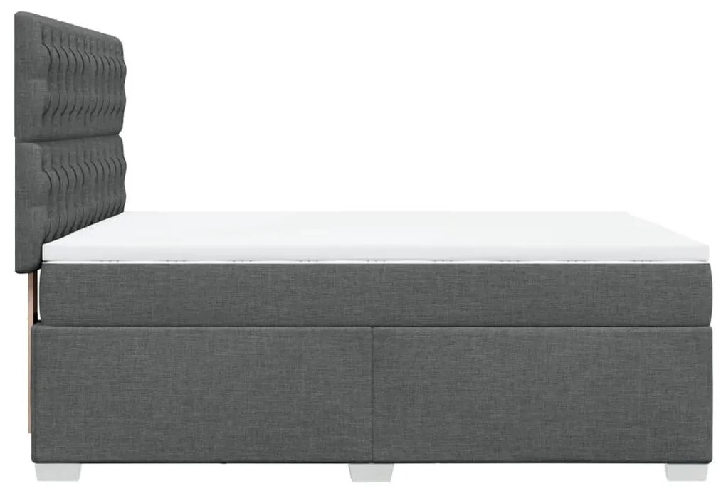 Cama com molas/colchão 160x200 cm tecido cinzento-escuro