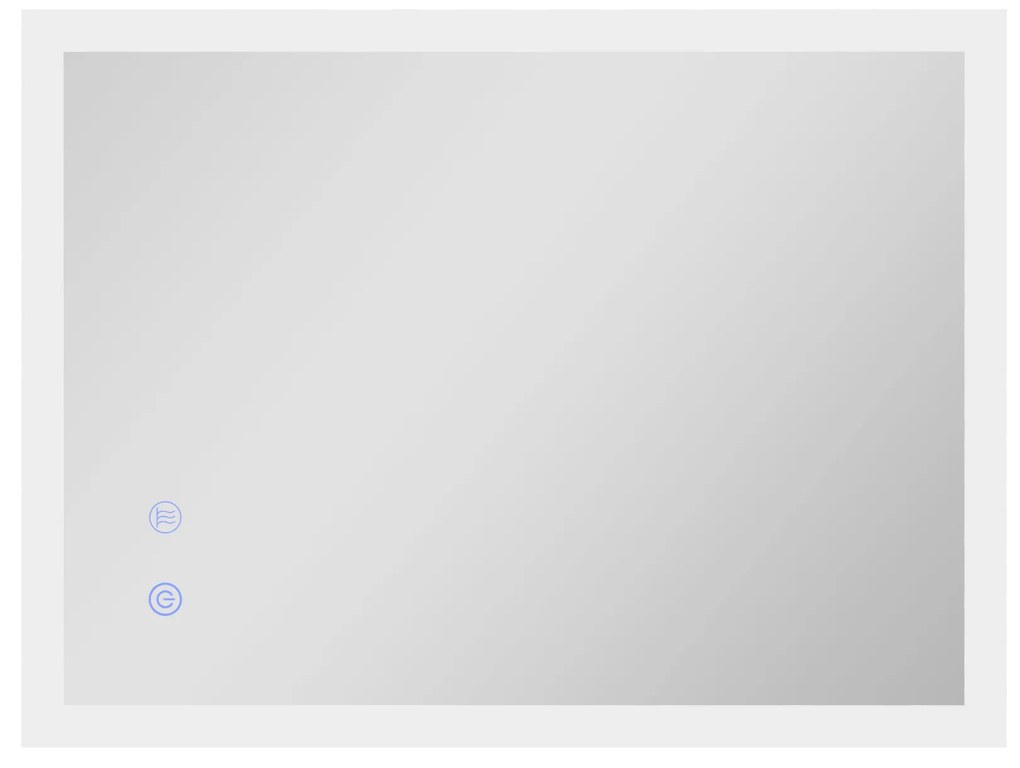 kleankin Espelho Casa de Banho com Luzes LED 70x50 cm Função Antiembaciamento 3 Cores Função de Memória e Interruptor Tátil Prata | Aosom Portugal
