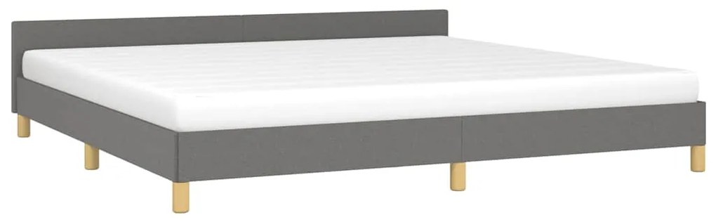 Estrutura de cama sem colchão 200x200 cm tecido cinzento-escuro