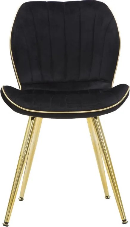 CONJUNTO DE 2 CADEIRAS 46X58X77 CM PRETO E DOURADO