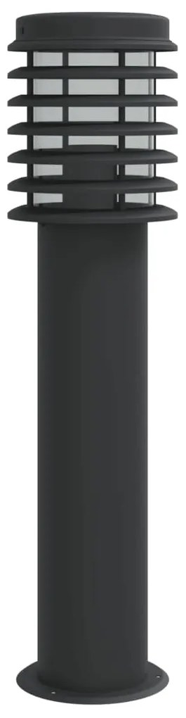 Candeeiro de chão para exterior 60 cm aço inoxidável preto