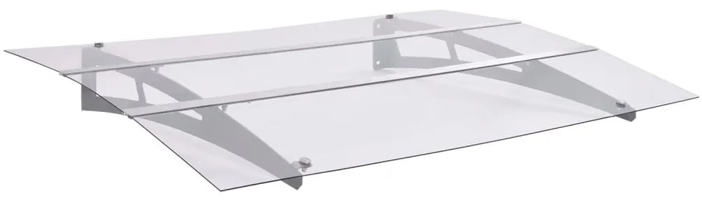 144829 vidaXL Toldo para porta 150x90 cm PET prateado e transparente