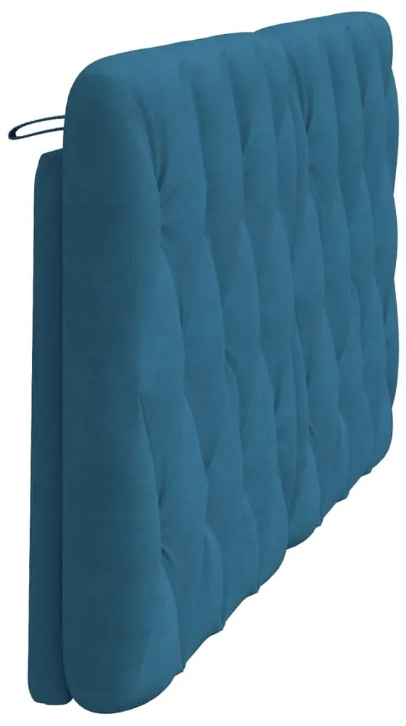Almofadão de cabeceira 160 cm veludo azul