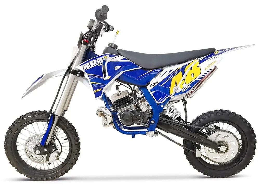 MINI MOTO Crianças MINICROSS gasolina 50cc 9cv Roan 50K 14/12" arranque a pedal Azul