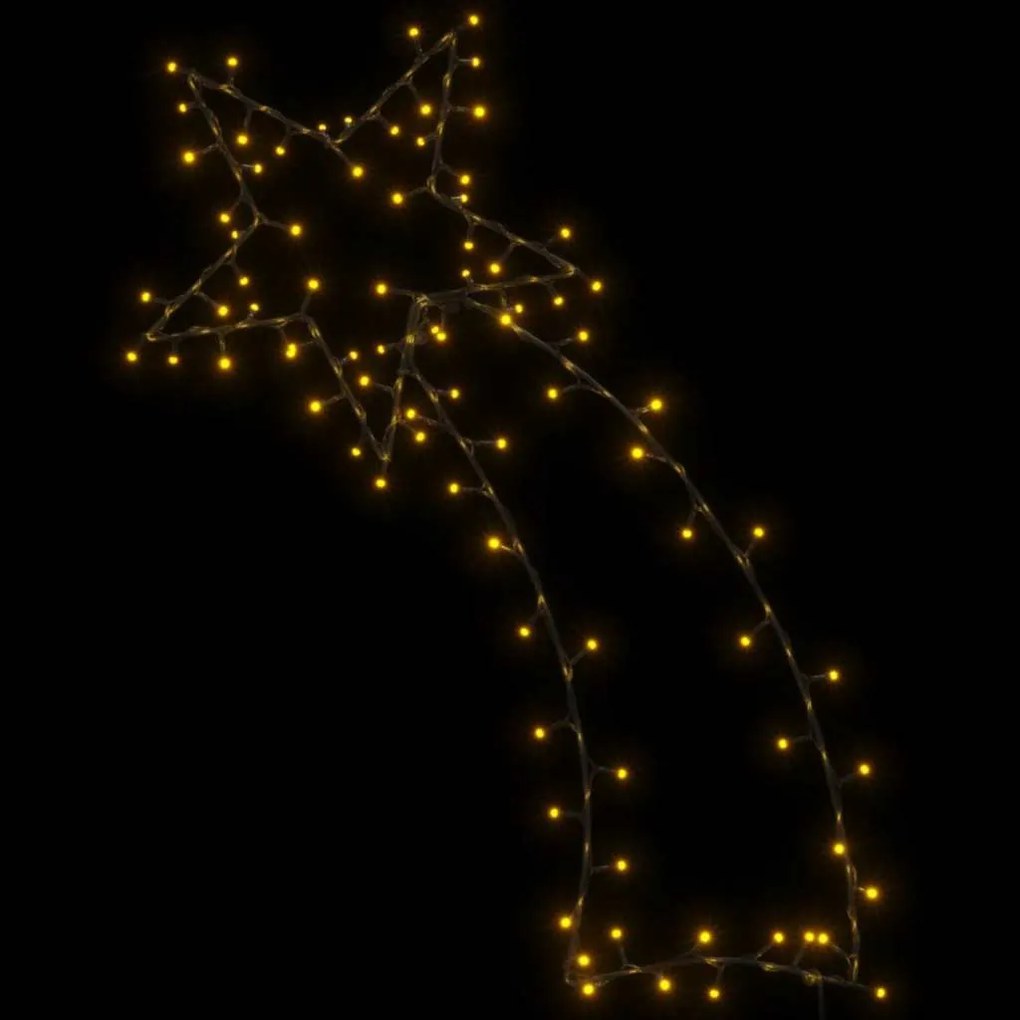 Luzes de Natal silhueta estrela cadente 115 LEDs branco quente