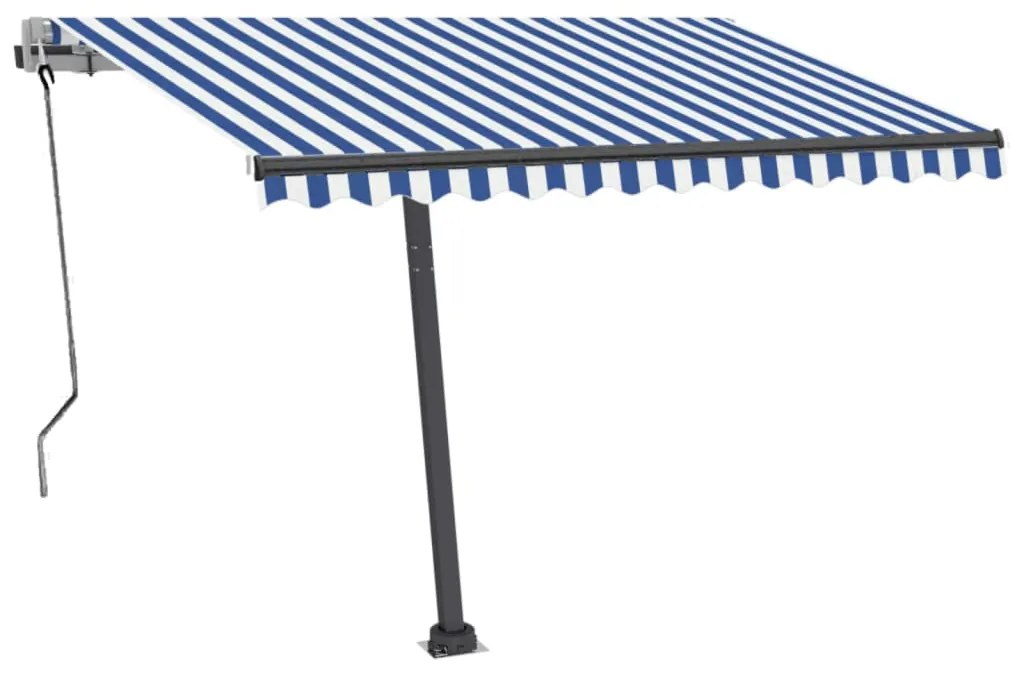 Toldo automático independente 350x250 cm azul e branco