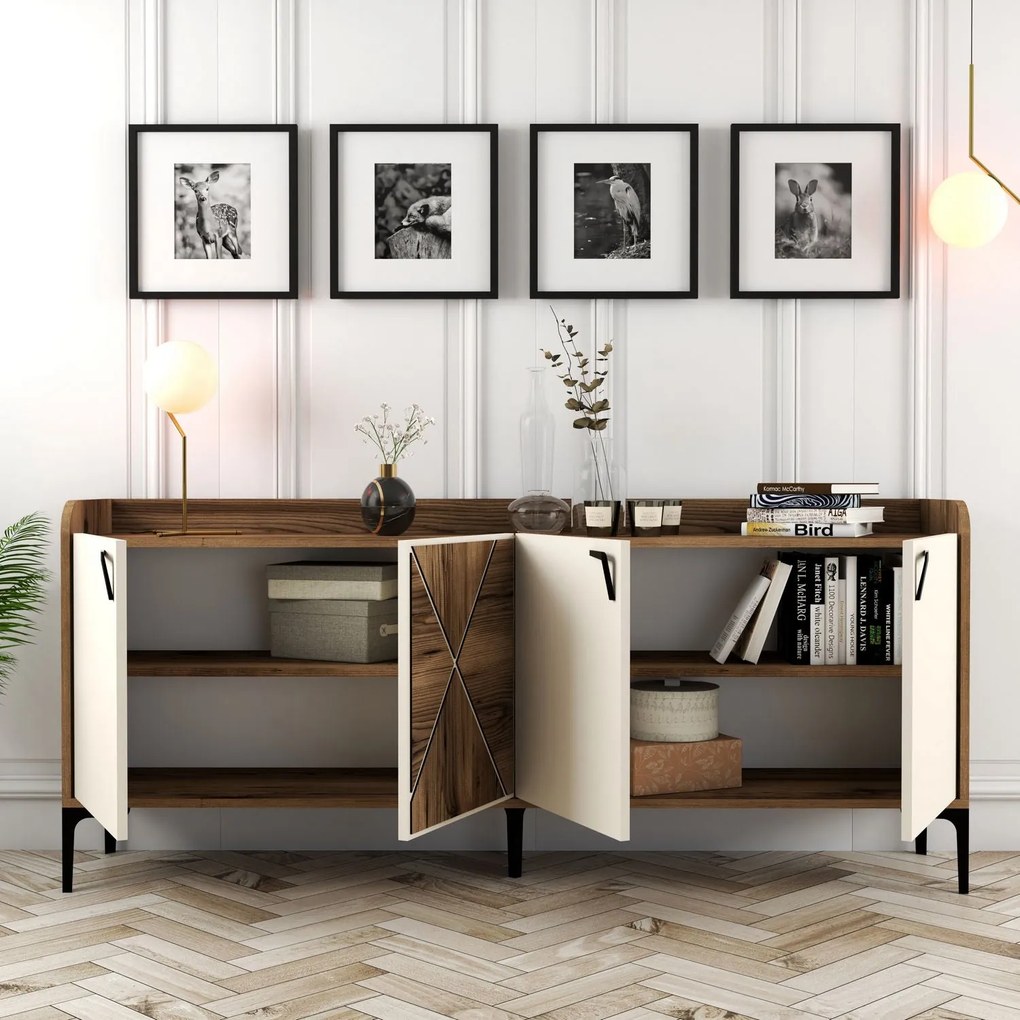 Console Venedik – Walnut Cream – 180 x 78 x 35 cm