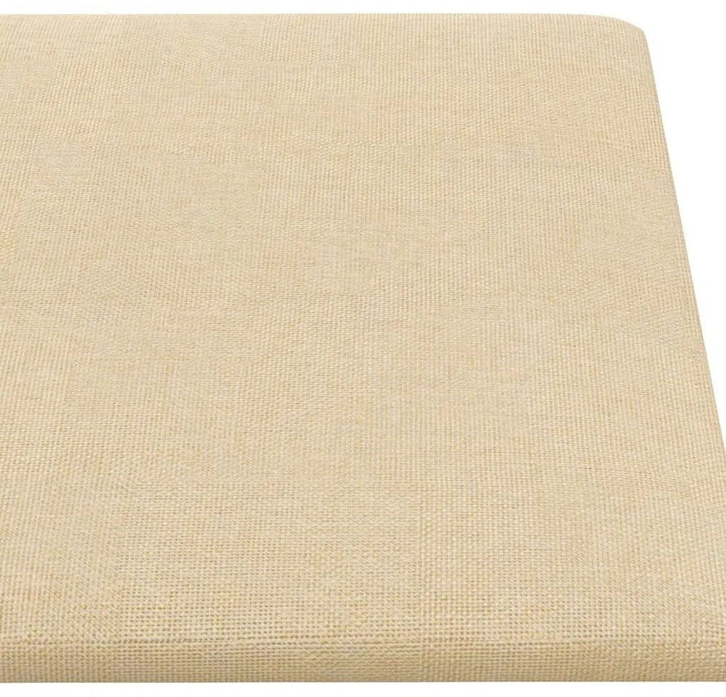 Painel de parede 12 pcs 30x15 cm tecido 0,54 m² cor creme