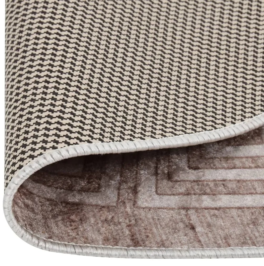 Tapete lavável antiderrapante 120 cm bege
