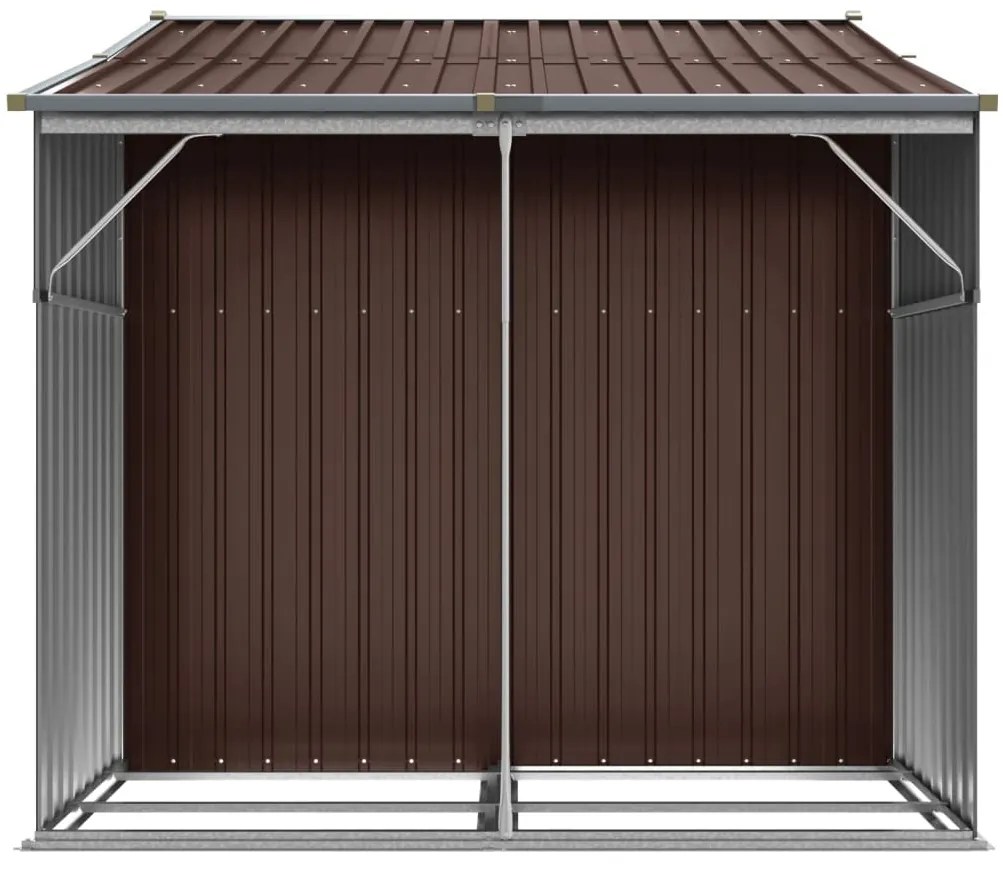 Abrigo de jardim 277x192,5x179 cm aço galvanizado castanho
