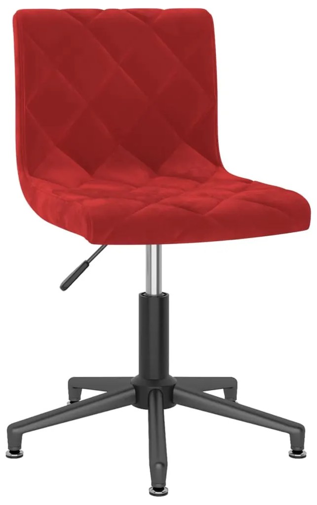 vidaXL Cadeira de jantar giratória veludo vermelho tinto