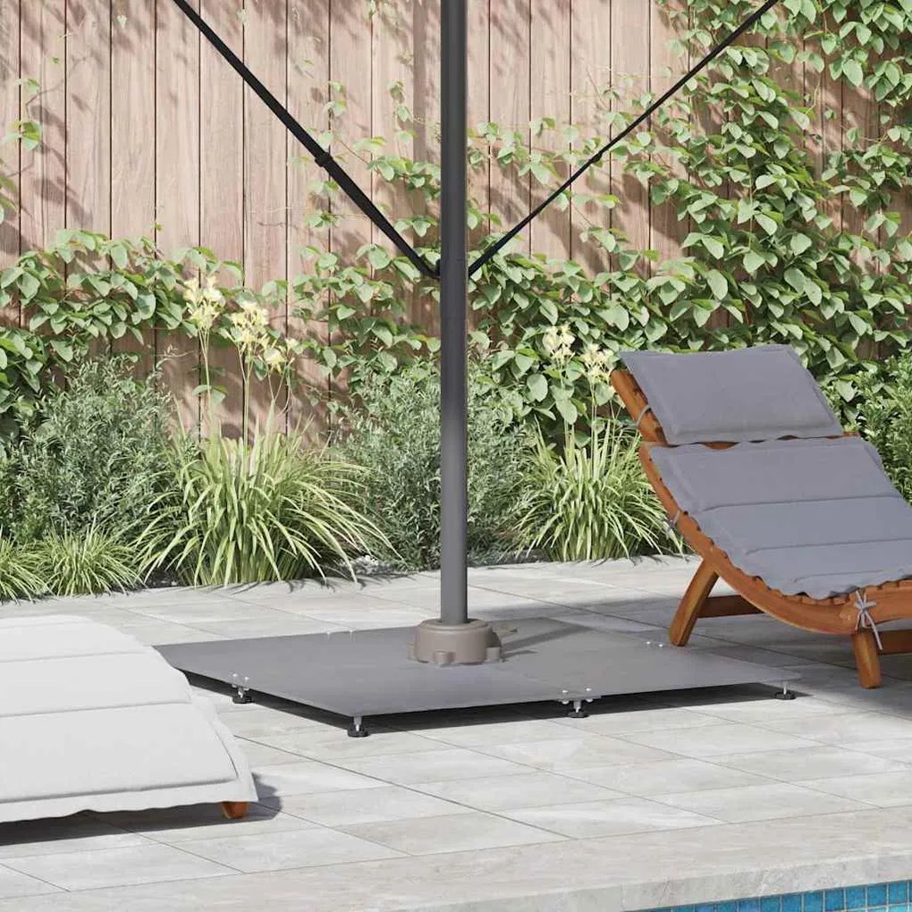 vidaXL Base para chapéu de sol Acabamento em madeira cinza escura