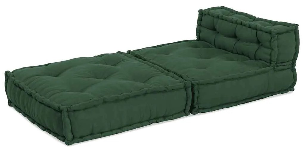 Pufe modular 70x70x54 cm tecido verde