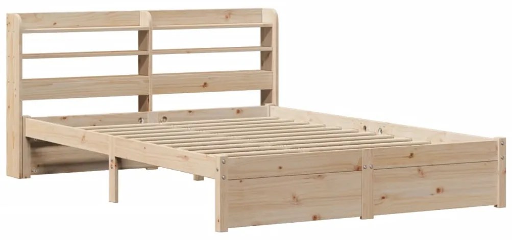 Estrutura cama c/ cabeceira 140x190 cm pinho maciço