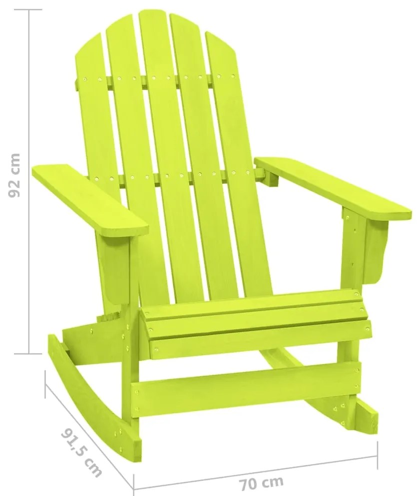 Cadeira Adirondack de baloiçar p/ jardim abeto maciço verde
