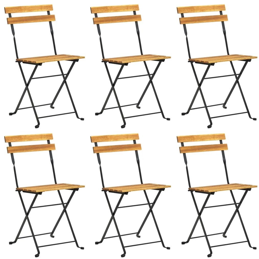 7 pcs conjunto dobrável de jantar p/ jardim acácia maciça
