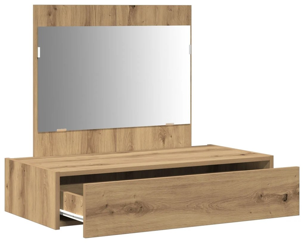 Mesa de Maquilhagem Suspensa Carvalho Artesanal 83x40x70 cm