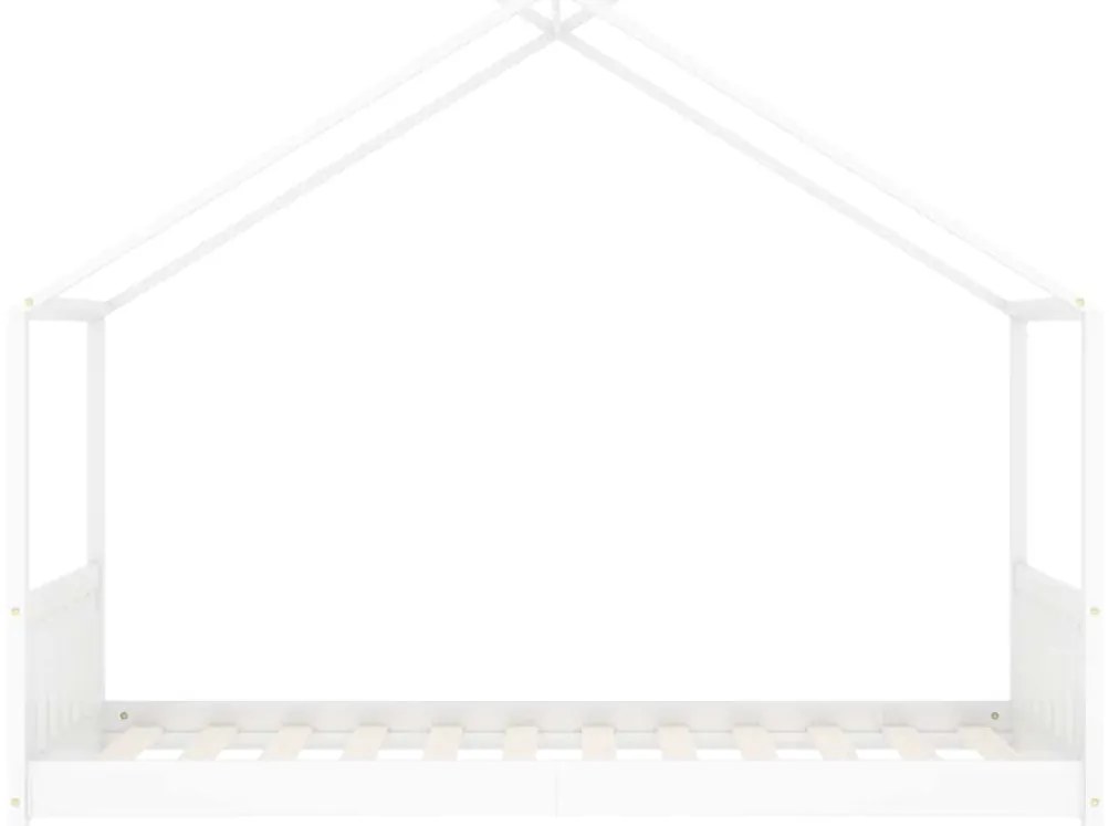 Estrutura de cama para crianças 80x160 cm pinho maciço branco