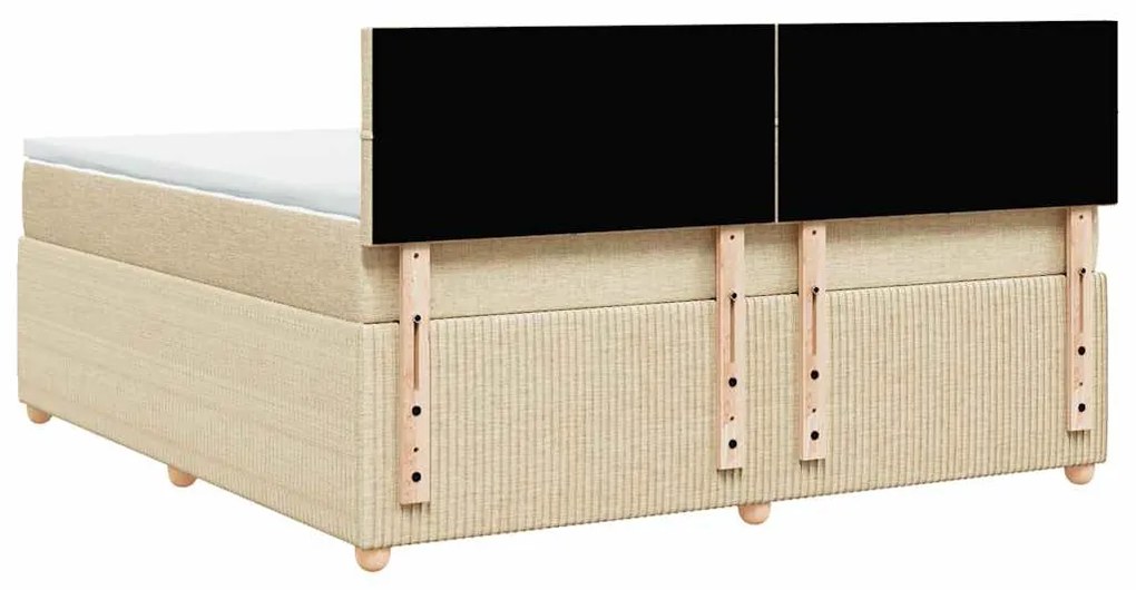 Cama com molas/colchão 180x200 cm tecido cor creme