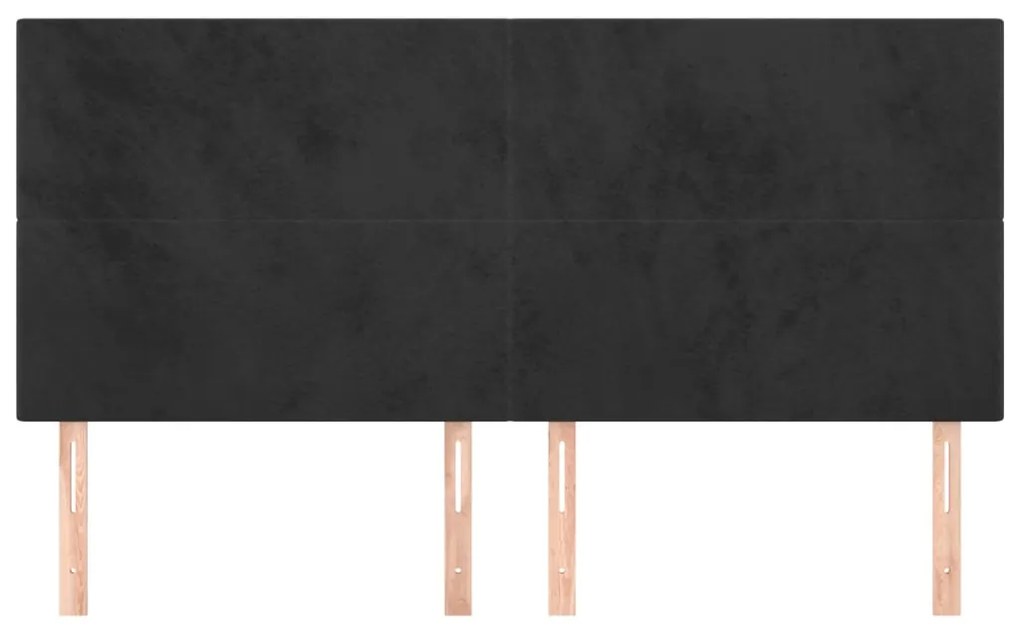 Cabeceira de cama 4 pcs veludo 80x5x78/88 cm preto
