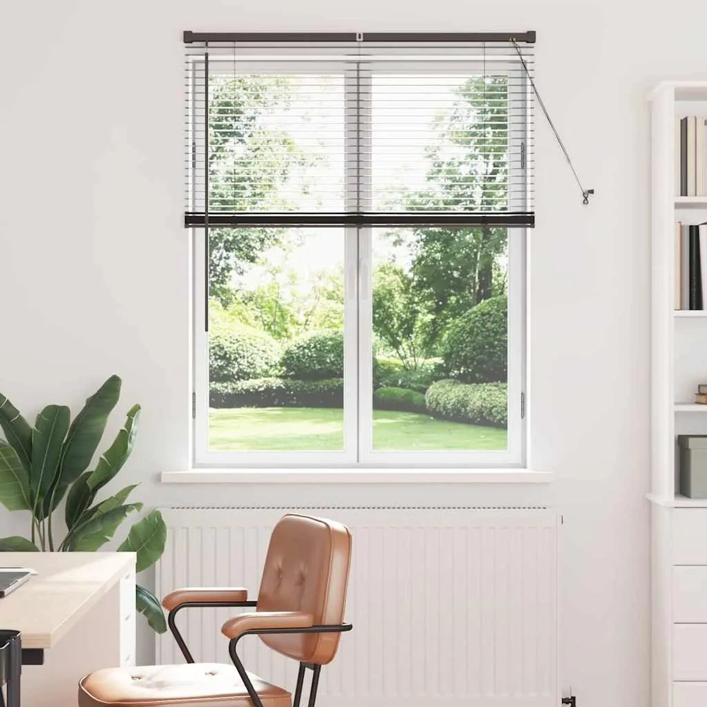 vidaXL Persiana de Janela com cortinas Outros Manual Preto 100 x 130 cm Alumínio