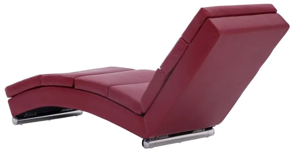 Chaise longue couro artificial vermelho tinto