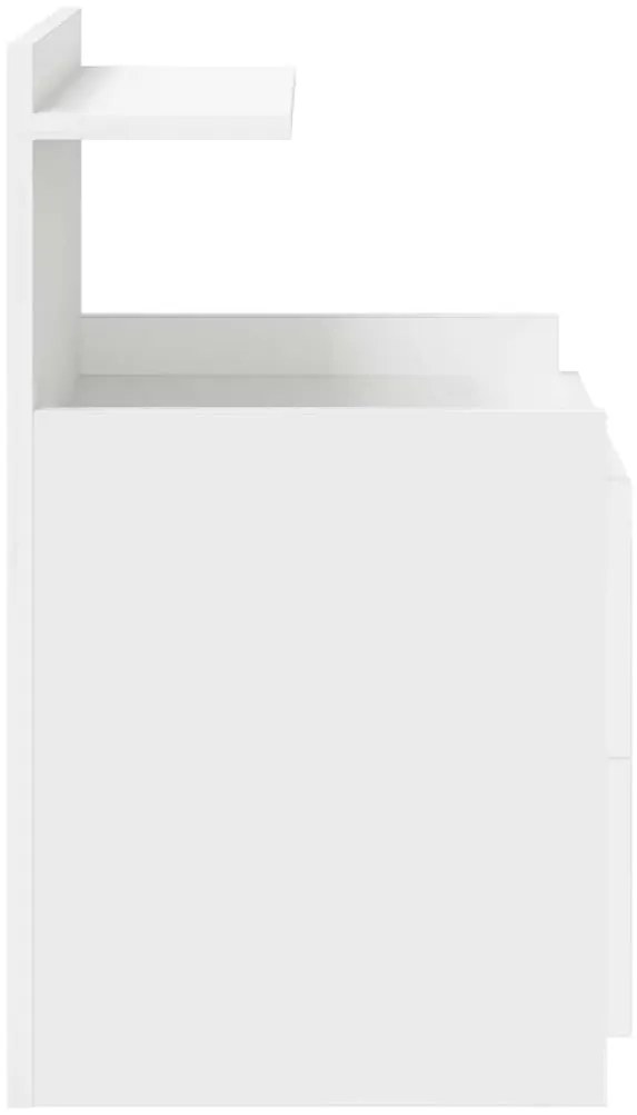 Mesa de cabeceira com 2 gavetas 40x36,5x62 cm branco