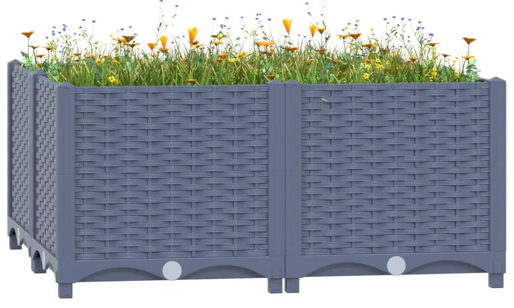 vidaXL Canteiro elevado 80x80x38 cm polipropileno