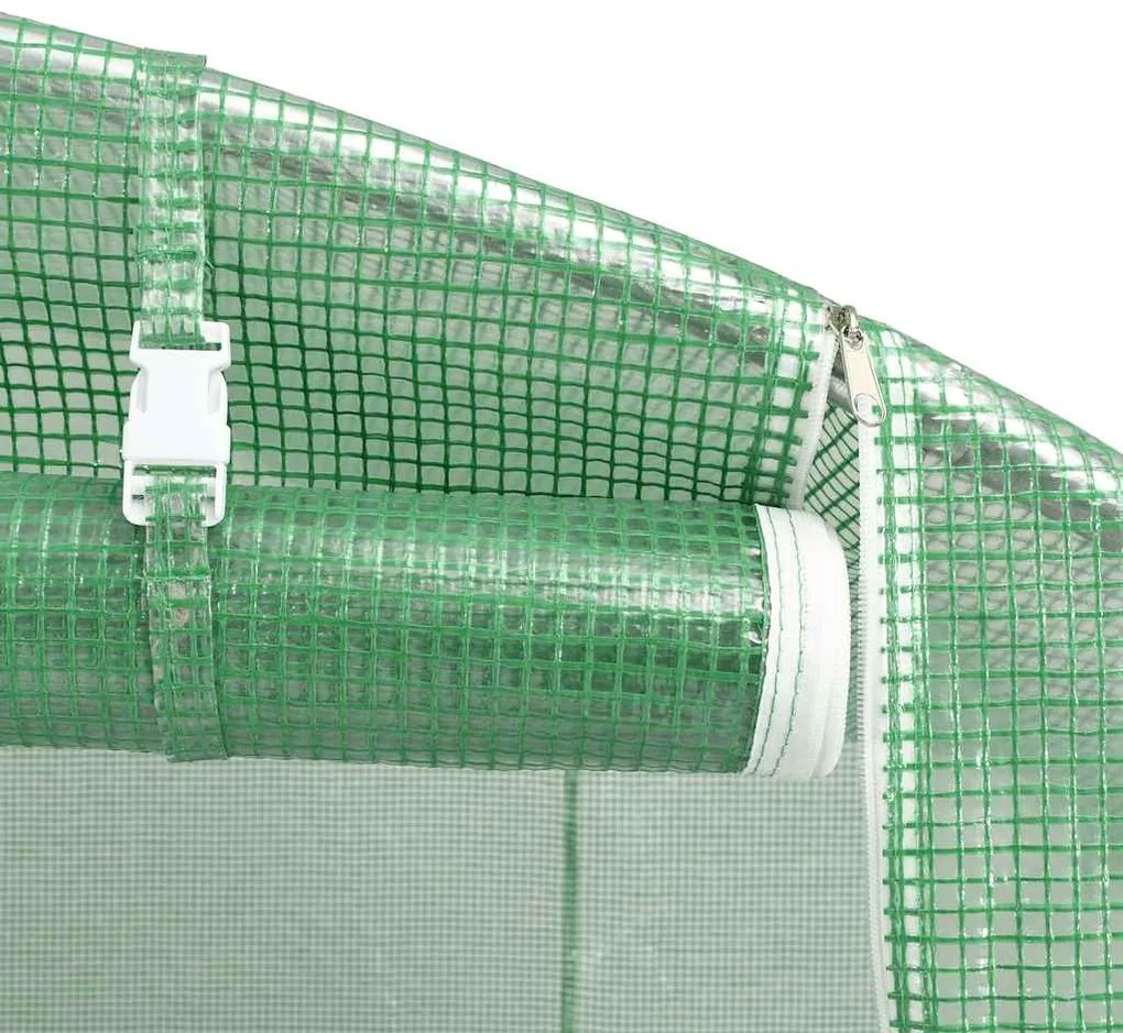 Estufa com estrutura de aço 24 m² 6x4x2,85 m verde