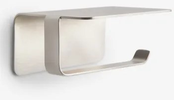 Porta-rolos Adesivo Para Casa De Banho Com Bandeja Em Aço Inoxidável Ondreli Cinzento Escovado - Sklum