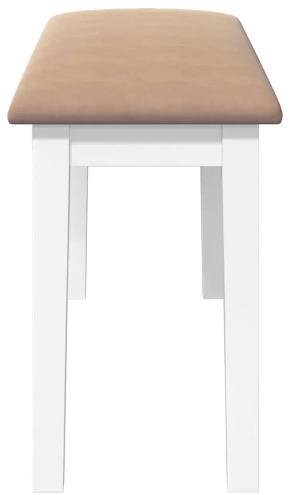 Banco 90 cm madeira seringueira maciça branco