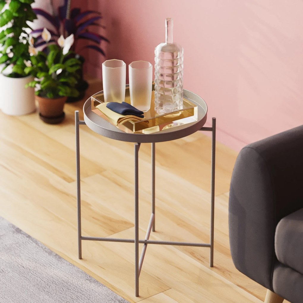 Mesa de Centro SHB-007-C – Cinza – 46x56x46 cm | Tribo Home