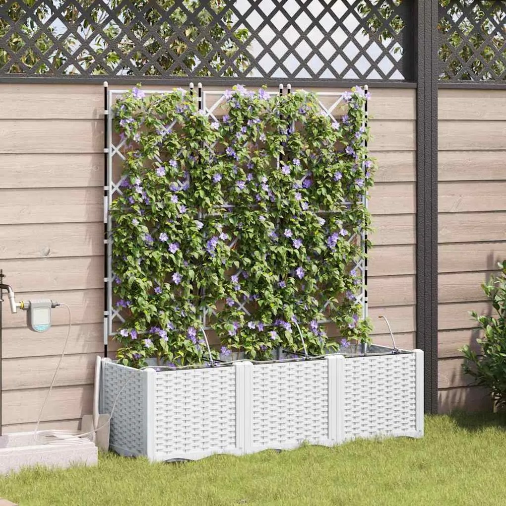 Jardineiras de Jardim 1 pc Branco 120 x 40 x 142 cm Plástico